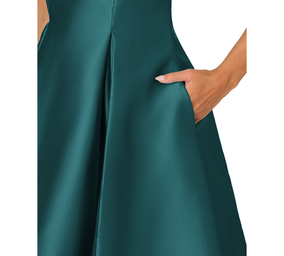 ADRIANNA PAPELL BOAT-NECK A-LINE DRESS 