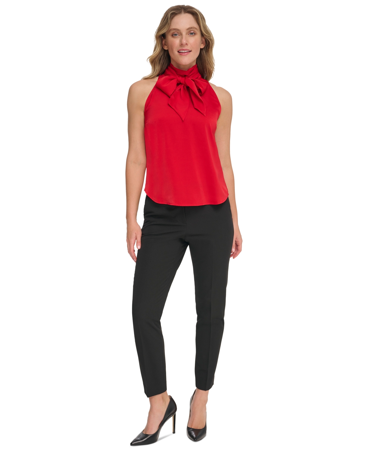 Tommy Hilfiger Women's Sleeveless Tie-Neck Top