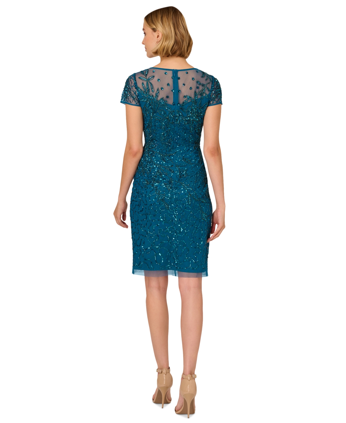 ADRIANNA PAPELL WOMEN'S BEADED SHEATH DRESS 