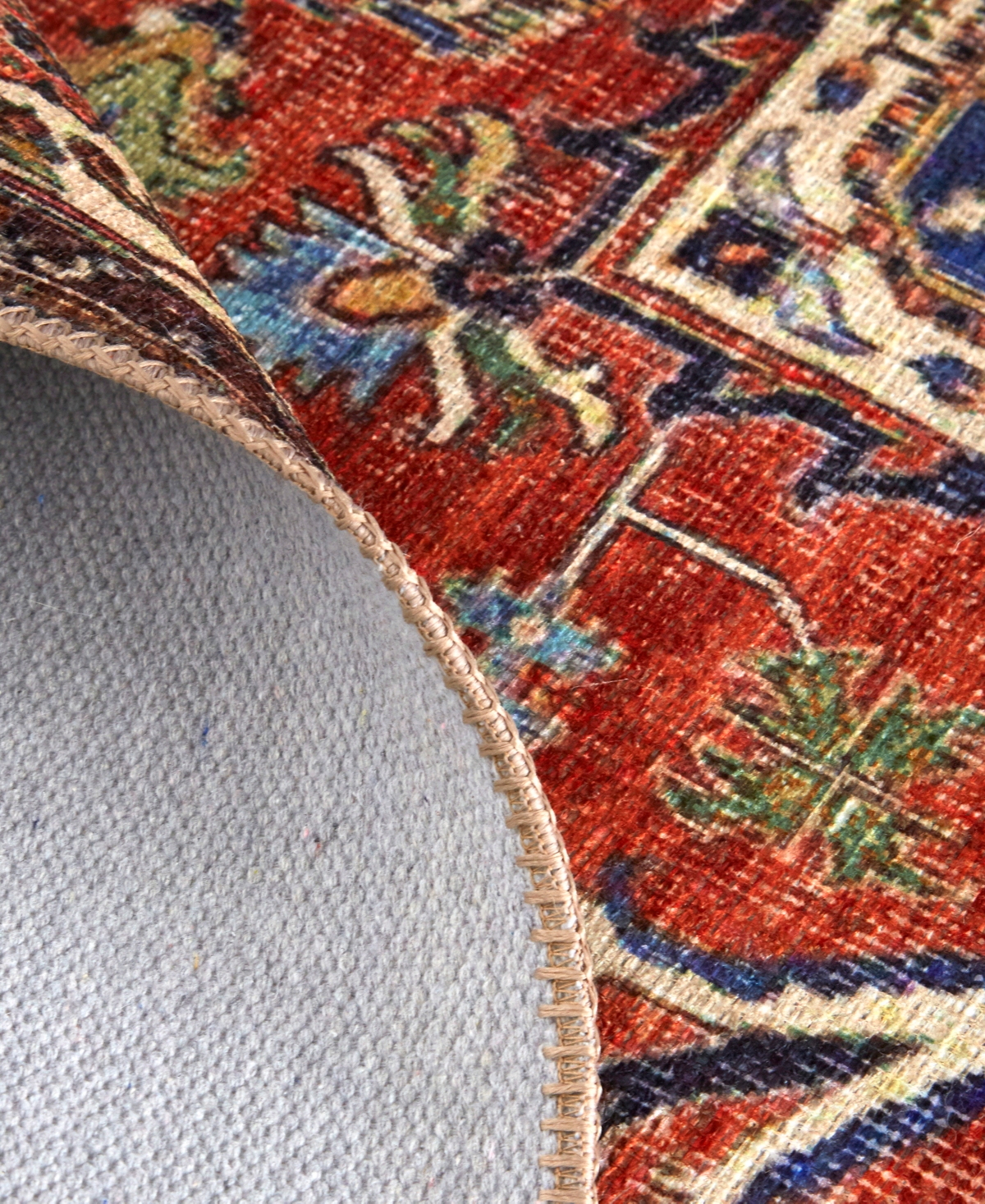 Feizy Percy 39ahf 7'10"x9'10" Area Rug In Blue,red
