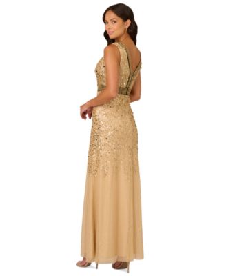 Adrianna Papell Women's Embellished Metallic Gown - Macy's