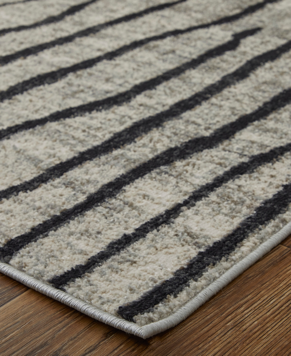 Feizy Kano 39lif 6'7"x9'6" Area Rug In Gray,black