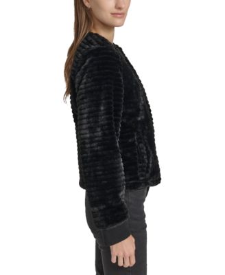Women's Ribbed Faux-Fur Jacket