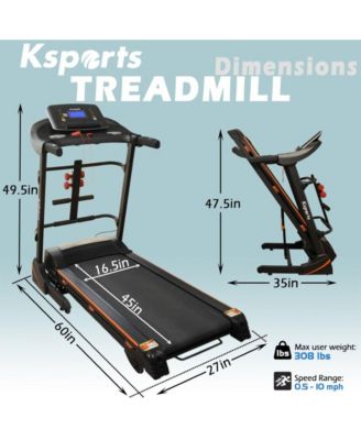 16.5 In Wide Foldable Home Treadmill w/ Bluetooth & Fitness Tracking App