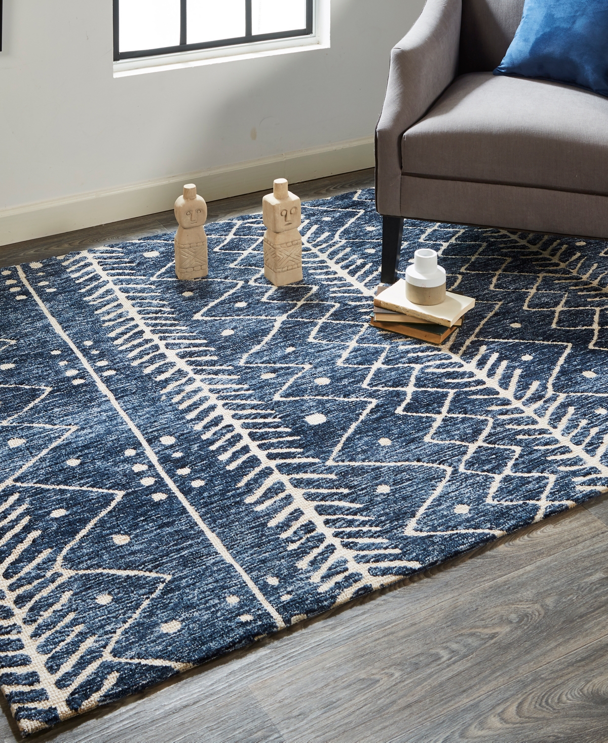 Shop Feizy Colton 8318f 8'x10' Area Rug In Blue,ivory