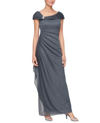 Alex Evenings Women's Plus Ruched Ruffled Gown Black Size 22W main image 1