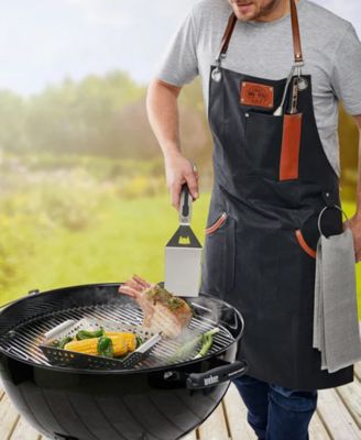 GEFU Waxed Cotton and Leather Accent Apron