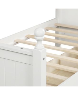 Twin Size Wood Daybed with Three Drawers – Stylish and Functional Design in White, No Box Spring Needed, Perfect for Guest Rooms or Kids' Bedrooms