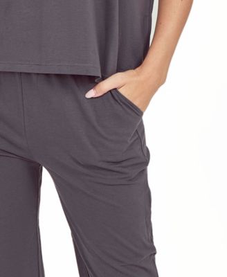 Women's Soft Knit Top and Crop Pant Pajama Set