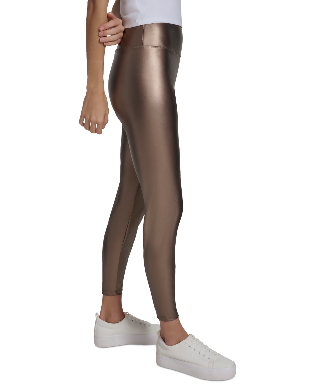 MARC NEW YORK ANDREW MARC SPORT WOMEN'S METALLIC FAUX-LEATHER LEGGINGS 