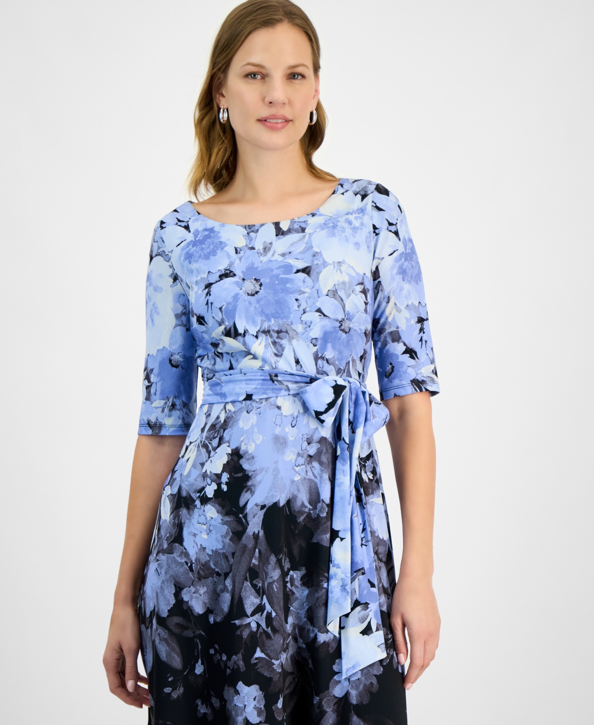 Kasper Women's Ombre Floral Fit & Flare Dress, Regular & Petite Sizes