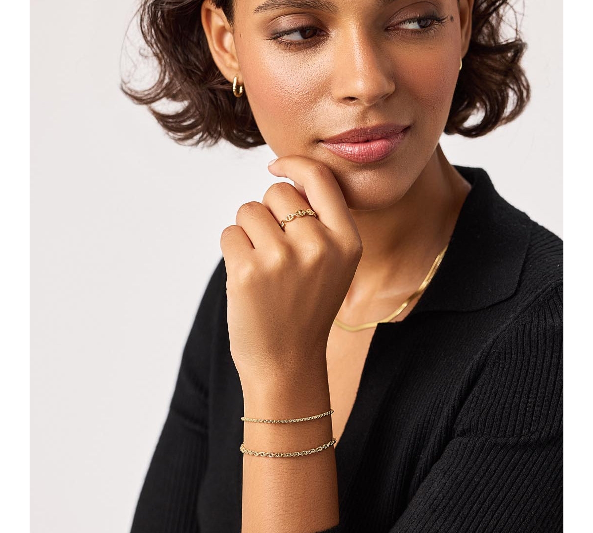 Ana Luisa Soft Box Chain Bracelet - Danay - gold