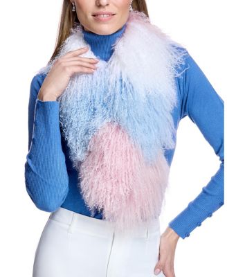 Color-Block Shearling Scarf