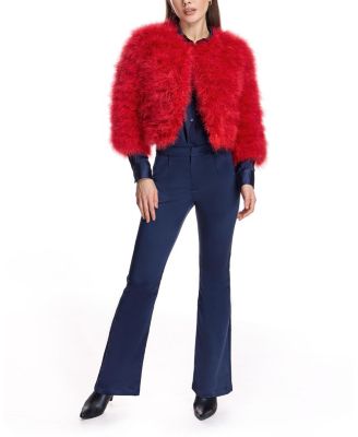 Women's Collarless Feather Bolero