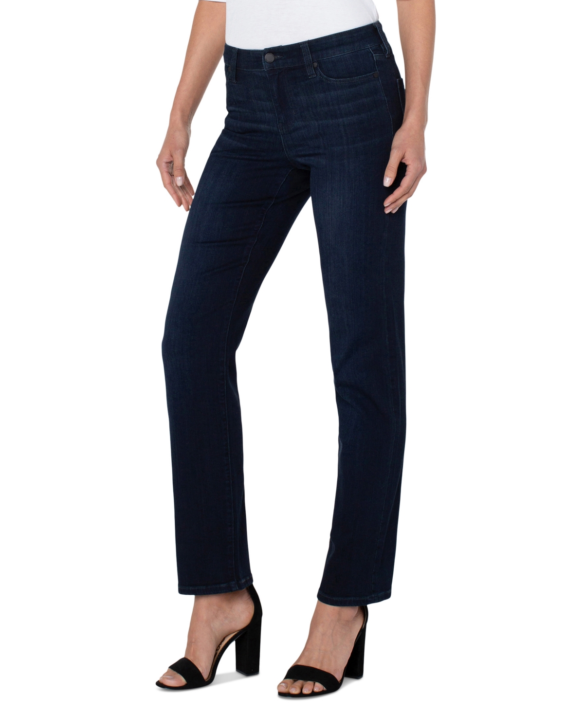 Shop Liverpool Los Angeles Women's Kennedy Mid Rise Straight Jeans In Halifax