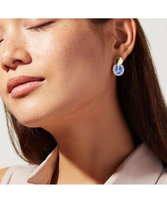 Enamel Earrings  - Mini Kinoko Marble Blue