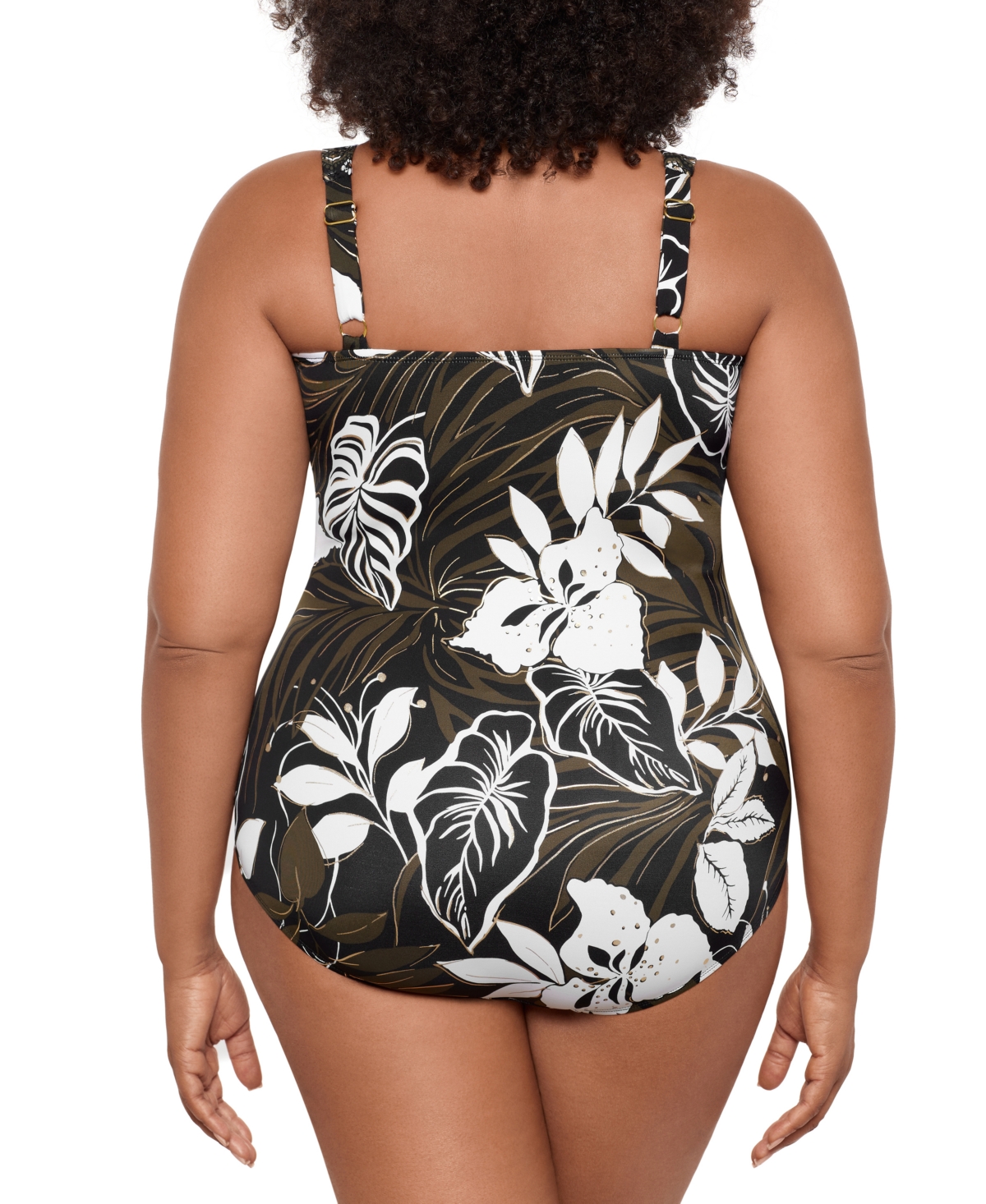 Shop Miraclesuit Plus Size Elle Dorado Sanibel Underwired One-piece Swimsuit In Black Multi