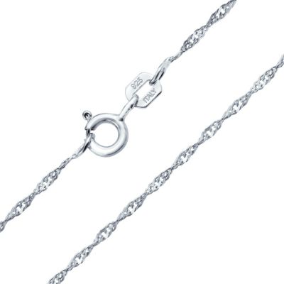 Singapore Rope Chain 020 Gauge Necklace .925 Sterling Silver Italian