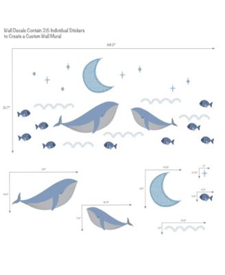 Bubbles & Squirt Aquatic Under Sea Whale/Fish Wall Decals/Stickers