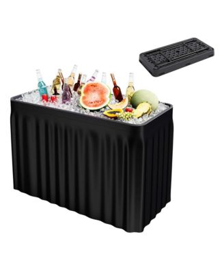 4 Foot Party Ice Folding Table Plastic with Matching Skirt