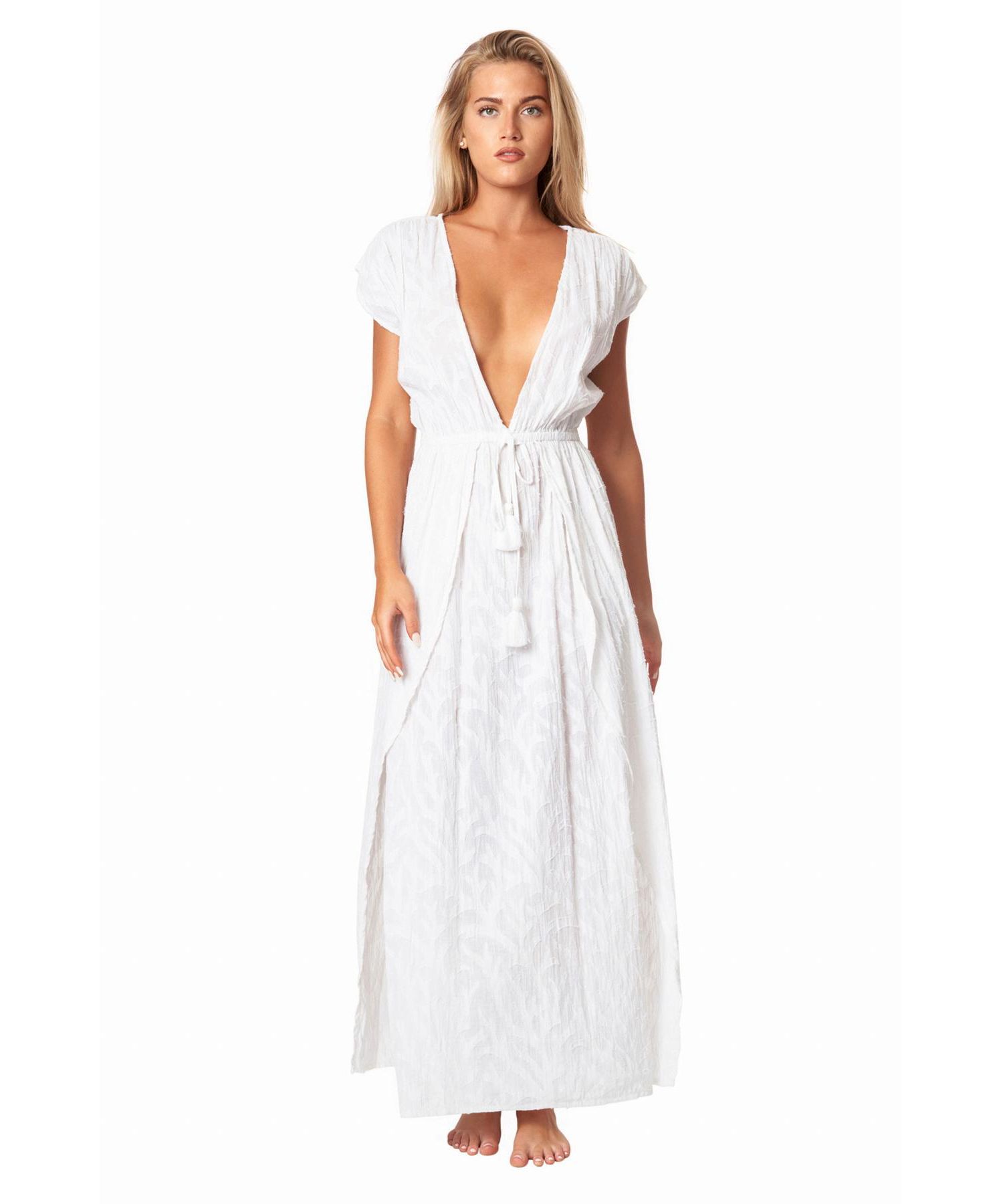 Women's Eyelet High Low Cover Up