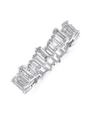 CZ Zig Zag Baguette Eternity Wedding Band Ring Gold Plated .925 Sterling Silver
