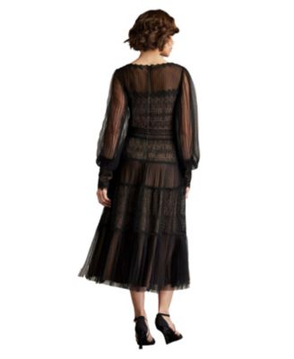 Women's Anaka Pleated Tulle Embroidered Midi Dress