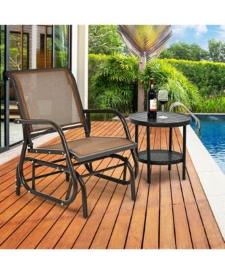 Outdoor Single Swing Glider Rocking Chair with Armrest