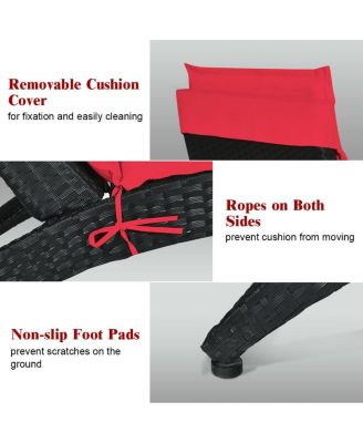 Foldable Patio Lounge Chair with Cushion for Backyard