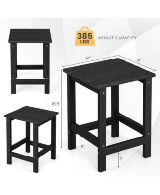 14 Inch Square Weather-Resistant Adirondack Side Table