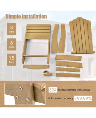 Weather Resistant HIPS Outdoor Adirondack Chair with Cup Holder