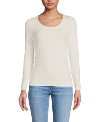 Women's Lightweight Jersey Skimming Long Sleeve Scoop Neck T-shirt