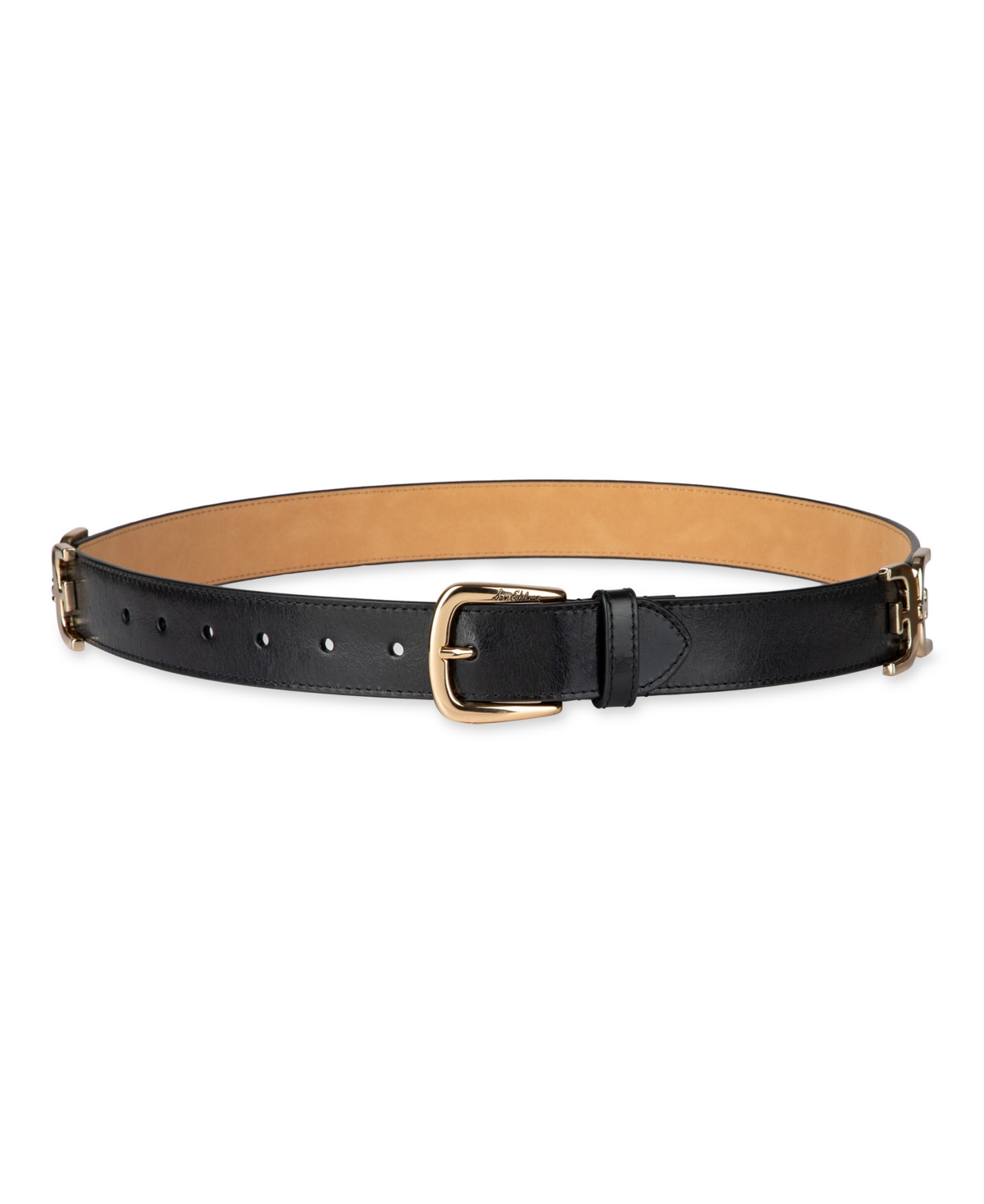 Women's Double-e Hip Links Leather Belt - Black