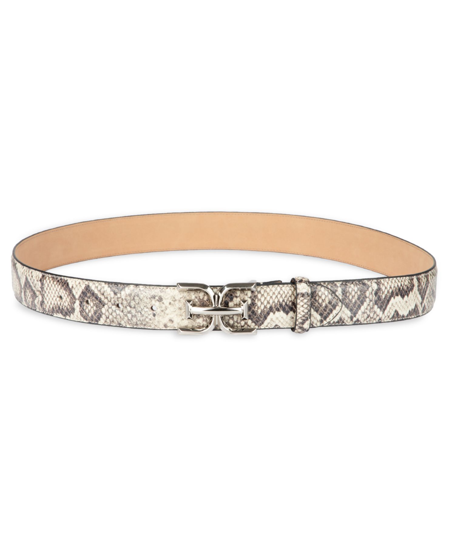 Women's Double-E Plaque Buckle Exotic Print Belt