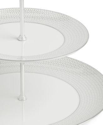 Gio Platinum Cake Stand, 2 Tier