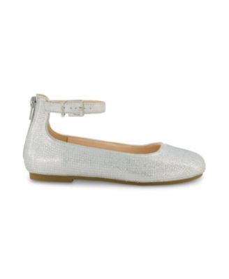 Kenneth Cole Little Girls Daisy Ethel Silver Ballet Flat
