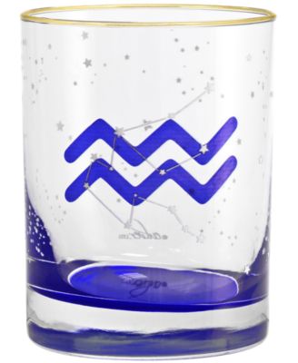 Aquarius Zodiac Double Old-Fashioned Glass, Set of 2