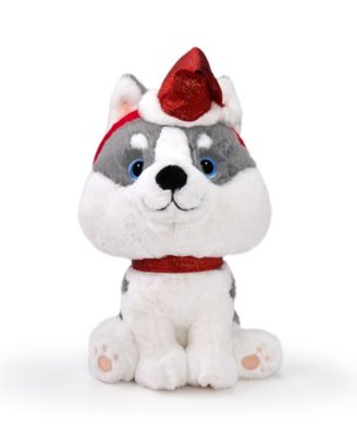 10" Husky with Christmas Hat Plush Toy, Created for Macy's