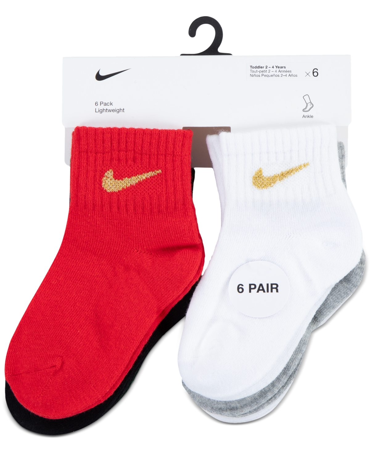 Nike Baby Holiday Ankle Socks, 6 Packs