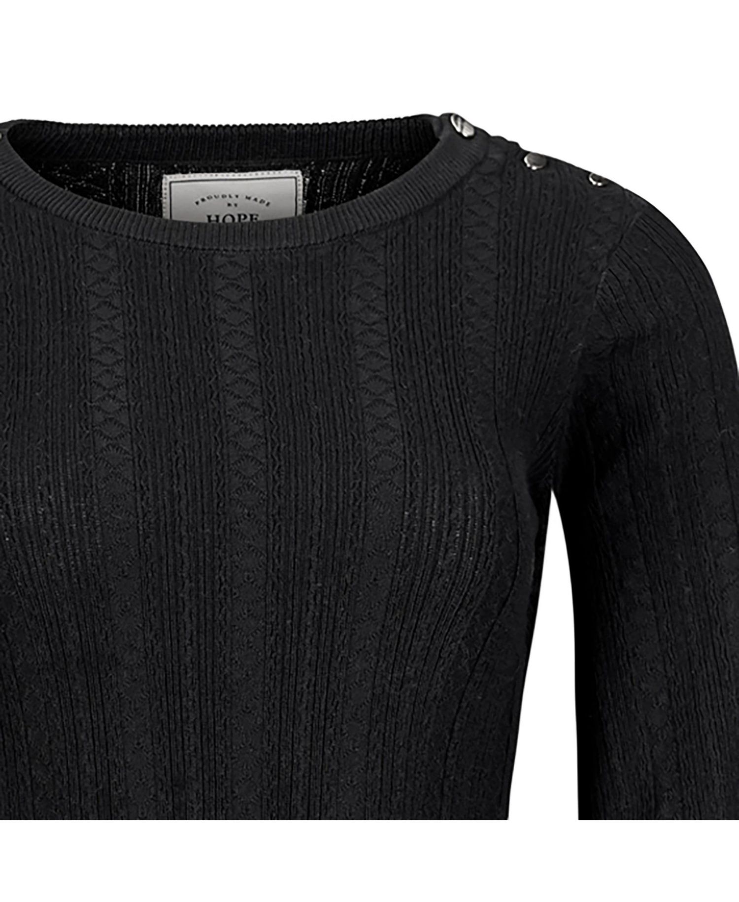 Women's Hope and Henry Organic Long Sleeve Flounce Edge Cable Sweater Dress