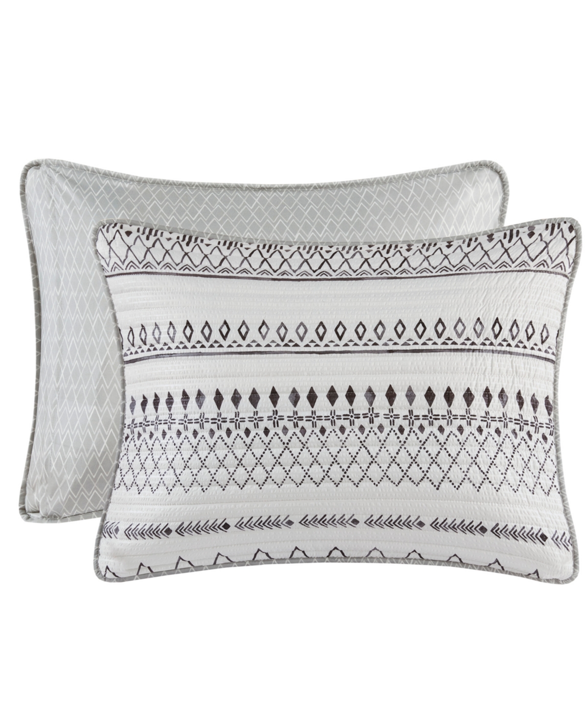 Madison Park Fraser Reversible Printed Microfiber Seersucker 3-pc. Quilt Set, King/california King In Ivory,black