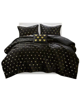 Rosalie Metallic Heart 4-Pc. Comforter Set, Full/Queen