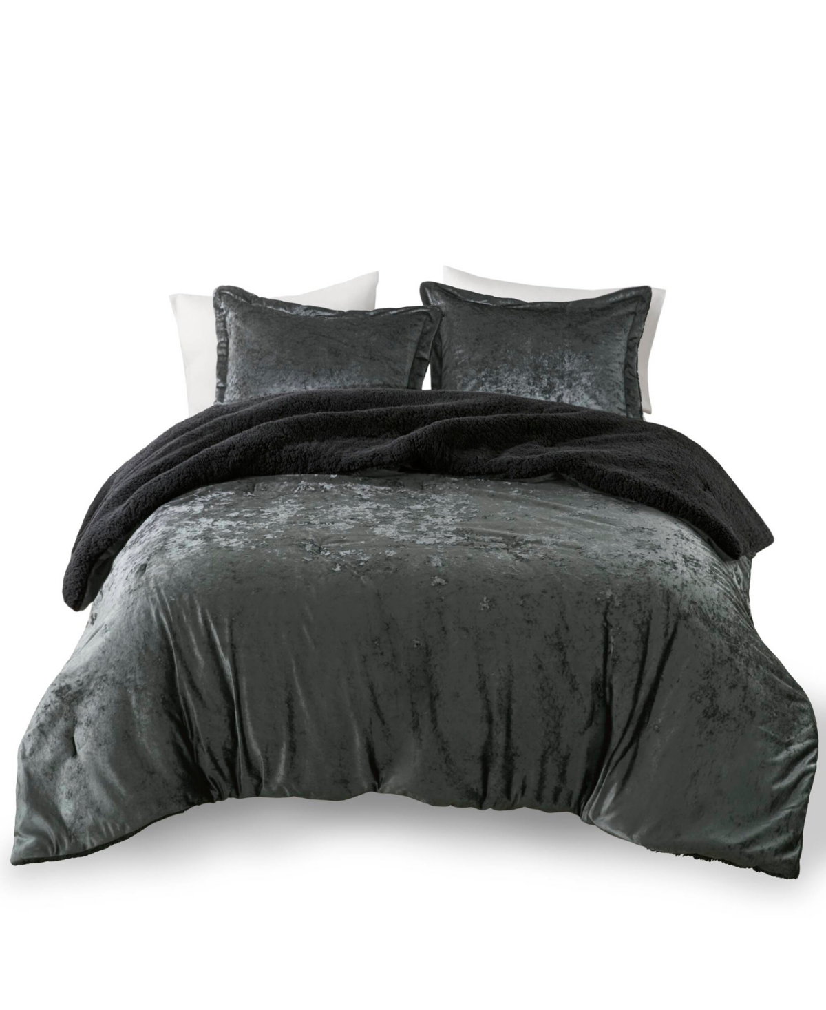 Intelligent Design Mira Reversible 3-pc. Comforter Set, King/california King In Charcoal