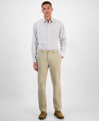 Men's Long Sleeve Button-Front Micro Check Dress Shirt, Exclusively at Macy's