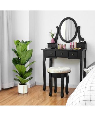 Vanity Makeup Table Set Bedroom Furniture with Padded Stool