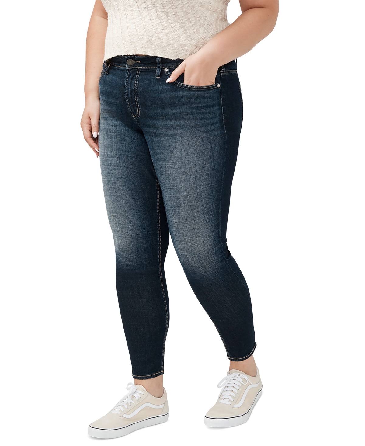Silver Jeans Co. Plus Size Suki Mid-Rise Curvy-Fit Skinny Jeans