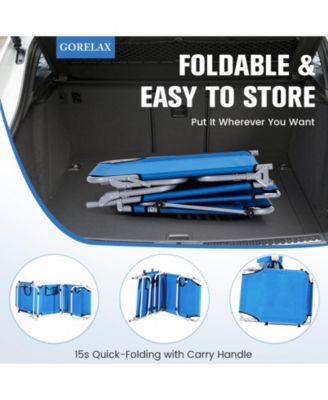 5-Position Adjustable Outdoor Chaise Chair Recliner Chair with Canopy Shade