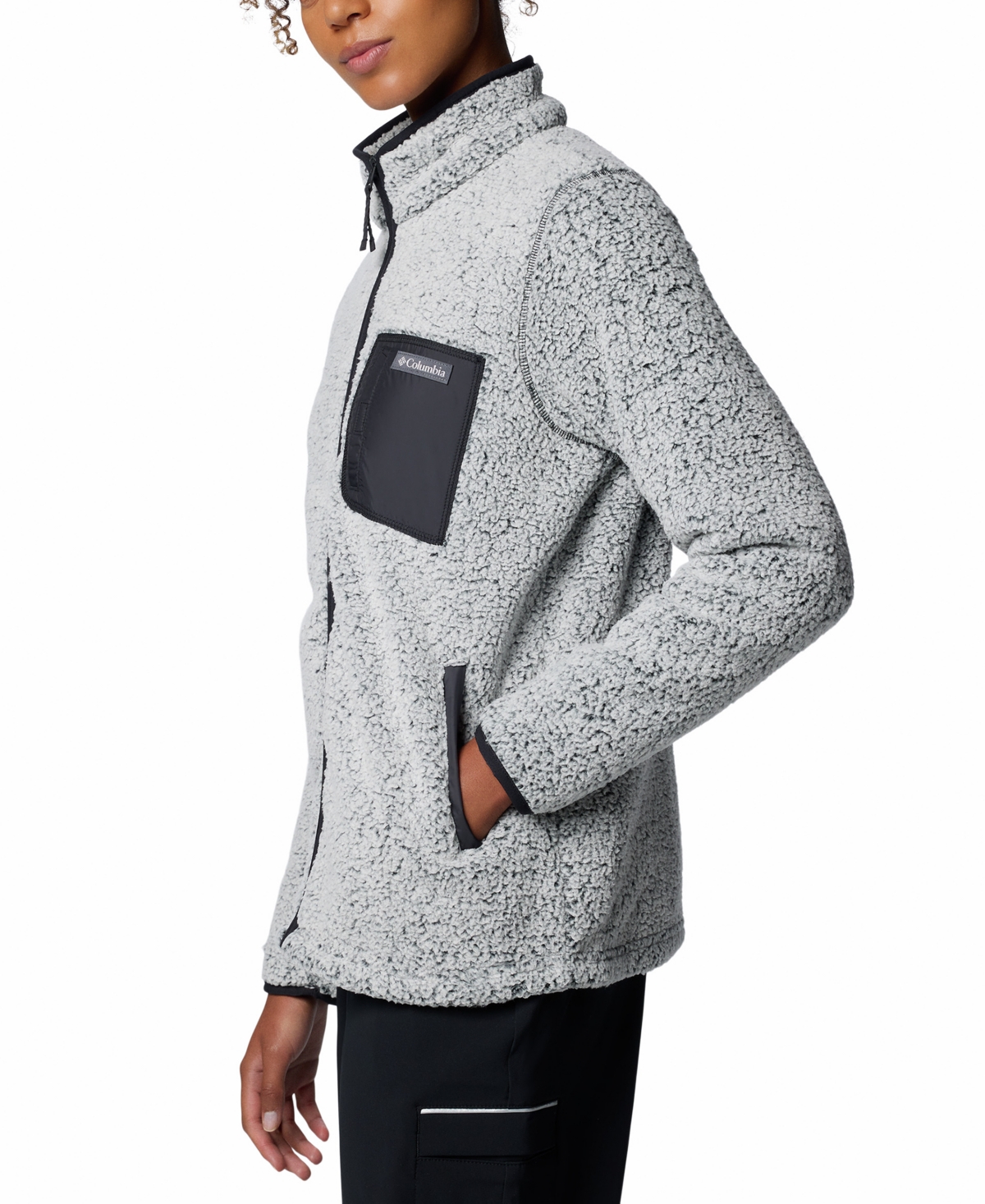 Columbia Women's West Bend Stand-collar Fleece Jacket In Black Frosted