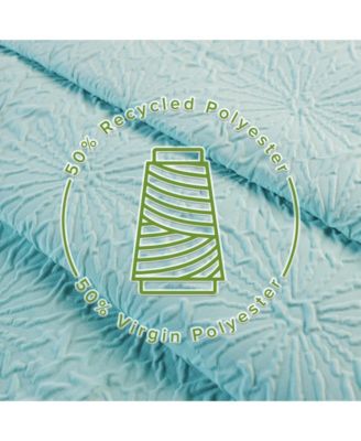 Starburst Water Repellent Crinkle Shower Curtain with Snap-in Liner and Hooks Set, 71"X72"