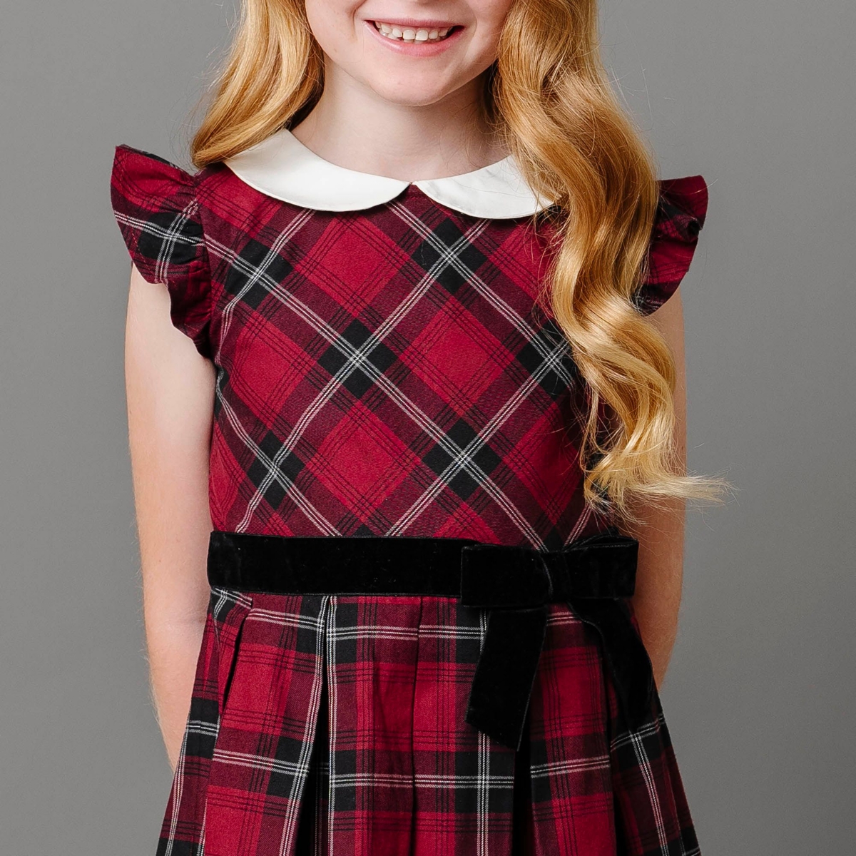 Hope & Henry Toddler Girls Organic Flutter Sleeve Peter Pan Collar Party Dress